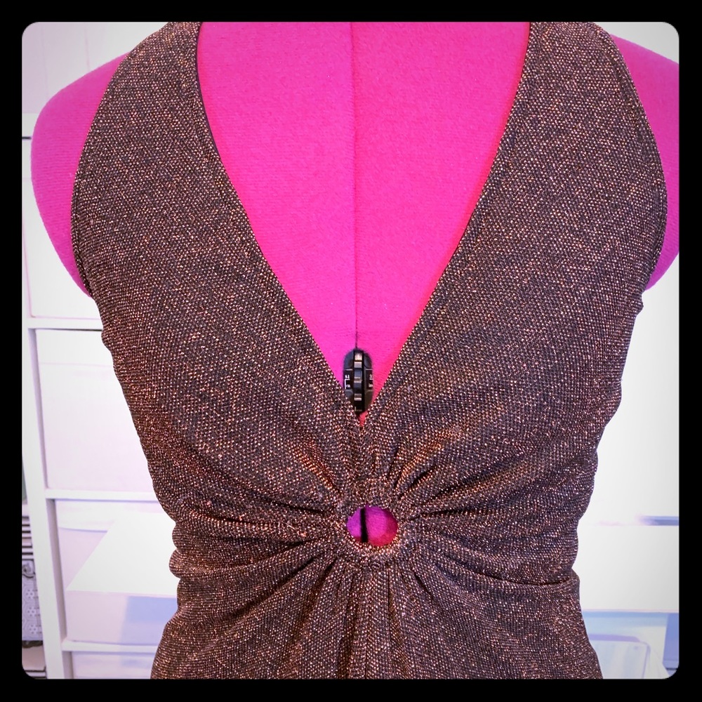 Mira International Metallic Copper Dress